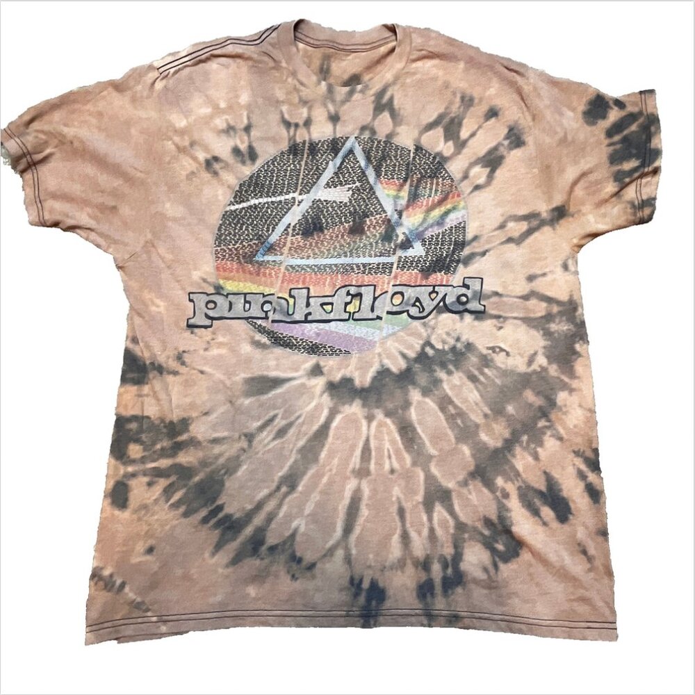 Pink Floyd Tie Dye Shirt SZ L/XL Dark Side of the Moon VTG Retro Band Tee Rocker